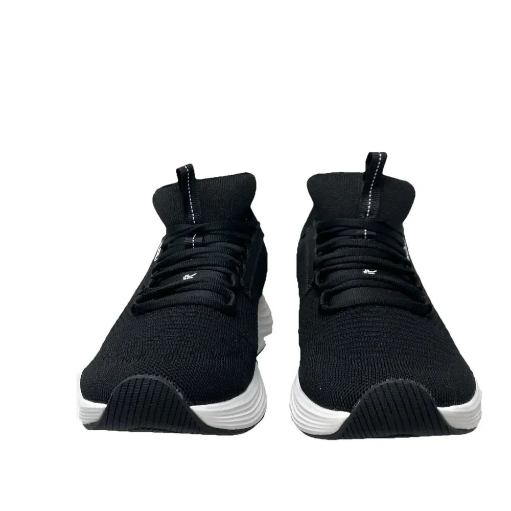 Kuru Atom 2 Sneakers Mens 8 Black White Knit Supportive Orthopedic Walking Shoes